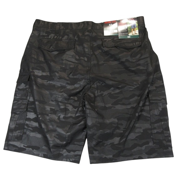 Iron Co. Other - New Iron Co Mens Hybrid Cargo Shorts 40 x 11 Black Out Camouflage Stretch